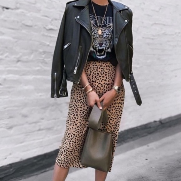 Rachel Zoe Dresses & Skirts - RACHEL ZOE Blogger Leopard Animal Print Midi Skirt Size 6